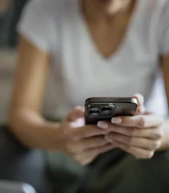 Hand holding a smartphone